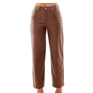 Crave Fame Juniors' 90s Faux-Leather Wide-Leg Jeans sz 11